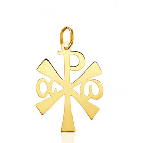 Pendentif "croix Chrisme" or jaune 18 carats