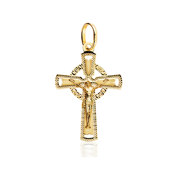 Pendentif croix et Christ en or jaune 18 carats