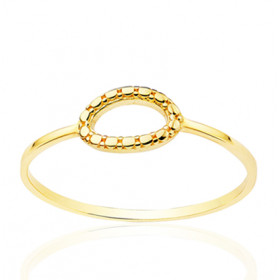 Bague or jaune 18 carats ovale