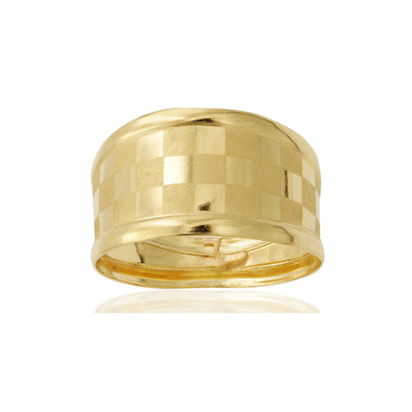 Bague en or 18 carats "damier" 11 mm