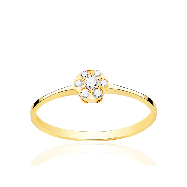 Bague diamant 0,12 carat et or jaune 18 carats