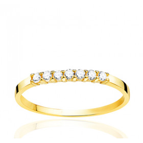 Alliance or jaune 18 carats et diamants 0,16 carat