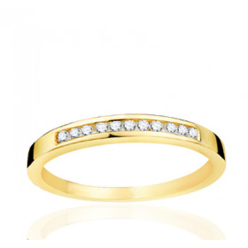 Alliance or jaune 18 carats et diamants 0,15 carat