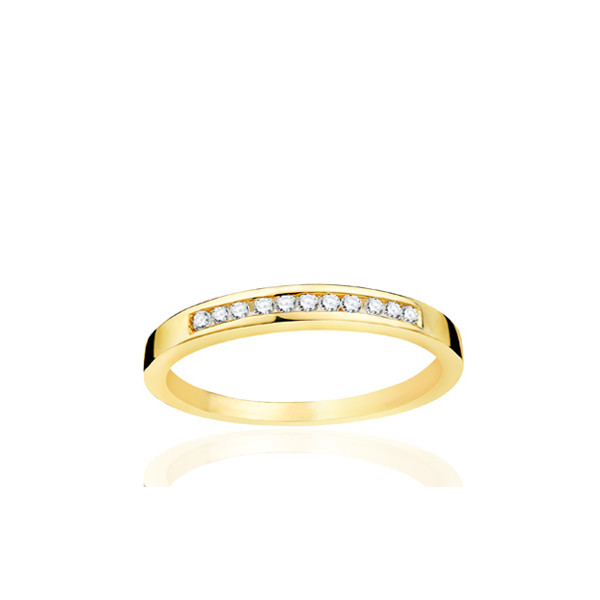 Alliance or jaune 18 carats et diamants 0,15 carat