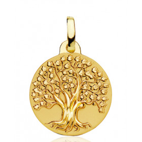 Pendentif or jaune 18 carats "arbre de vie" 16 mm