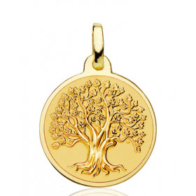 Pendentif or jaune 18 carats "arbre de vie" 18 mm