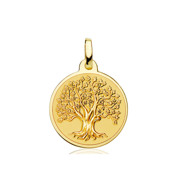 Pendentif or jaune 18 carats "arbre de vie" 18 mm