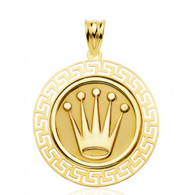 Pendentif or jaune 18 carats "couronne" 27 mm