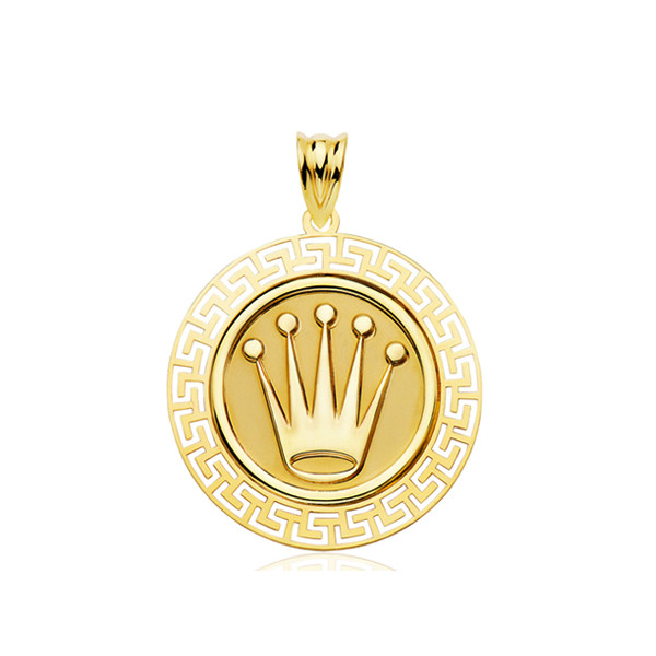 Pendentif or jaune 18 carats "couronne" 27 mm