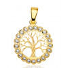 Pendentif or jaune 18 carats "arbre de vie" et zirconiums