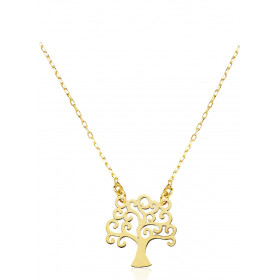 Chaine or jaune 18 carats et pendentif "arbre de vie"