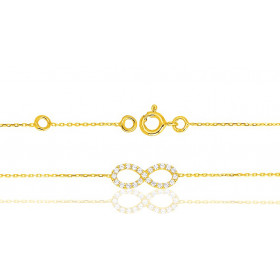 Bracelet or jaune 18 carats et zirconiums "infini"