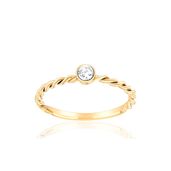 Bague solitaire diamant 0,050 carat et or 18 carats