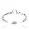 Bague solitaire diamant 0,050 carat et or blanc 18 carats