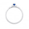 Bague diamant 0,030 carat, saphir 0,18 carat et or blanc 18 carats