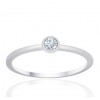 Bague solitaire diamant 0,10 carat et or blanc 18 carats