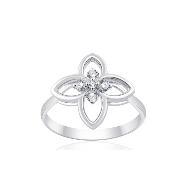 Bague diamant 0,14 carat et or 18 carats "fleur"