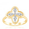 Bague diamant 0,15 carat et or jaune 18 carats "fleur"