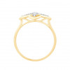 Bague diamant 0,15 carat et or jaune 18 carats "fleur"