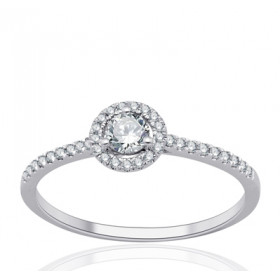 Bague solitaire diamant 0,30 carat et or 18 carats