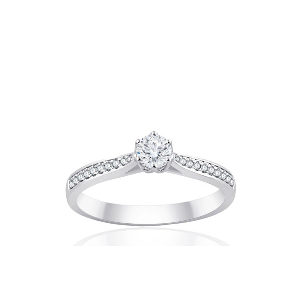 Bague solitaire diamant 0,34 carat et or 18 carats