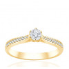 Bague solitaire diamant 0,34 carat et or jaune 18 carats