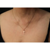 Pendentif croix or rose 18 carats