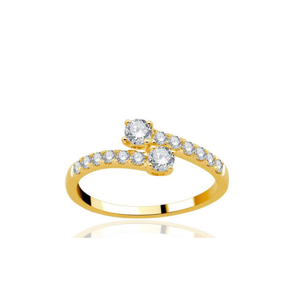 Bague diamant 0,50 carat et or jaune 18 carats