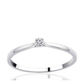 Bague solitaire diamant 0,03 carat et or 18 carats