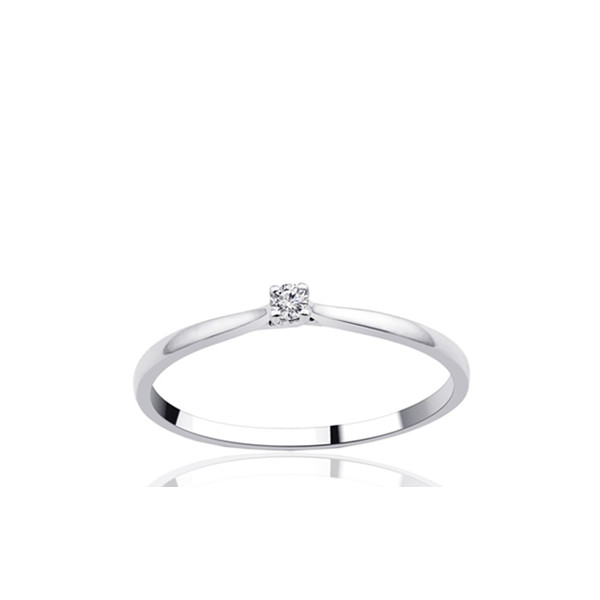 Bague solitaire diamant 0,03 carat et or 18 carats