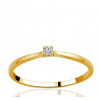 Bague solitaire diamant 0,03 carat et or jaune 18 carats