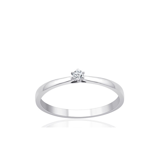 Bague solitaire diamant 0,050 carat et or 18 carats