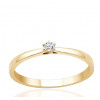 Bague solitaire diamant 0,050 carat et or jaune 18 carats