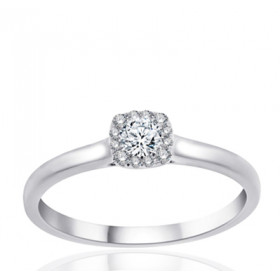 Bague diamant 0,21 carat et or blanc 18 carats