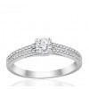 Bague solitaire diamant 0,50 carat et or blanc 18 carats