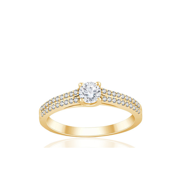 Bague solitaire diamant 0,50 carat et or jaune 18 carats