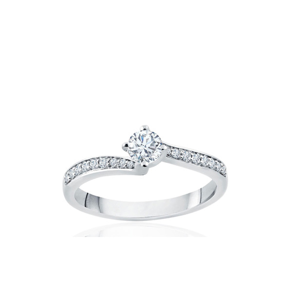 Bague solitaire diamant 0,40 carat et or 18 carats