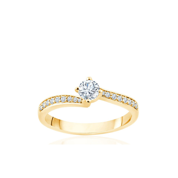 Bague solitaire diamant 0,40 carat et or 18 carats