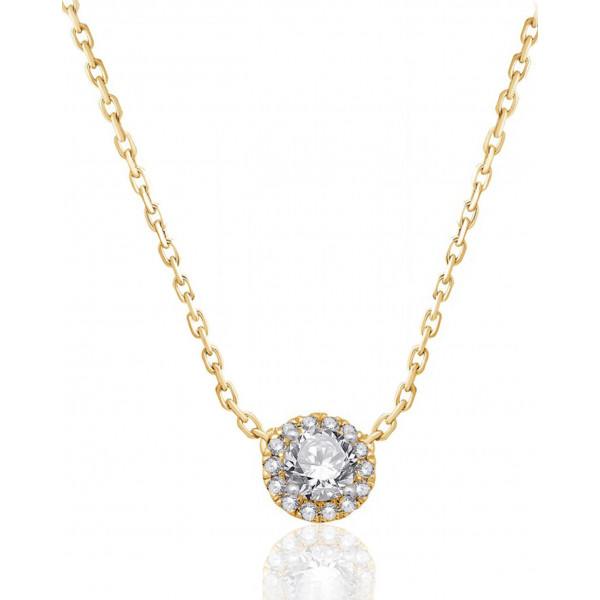 Chaine or jaune 18 carats et diamant 0,22 carat