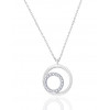 Chaine or blanc 18 carats et diamant 0,030 carat "double cercles"