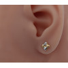 Boucles d'oreilles "fleurs" deux ors 18 carats pour enfant