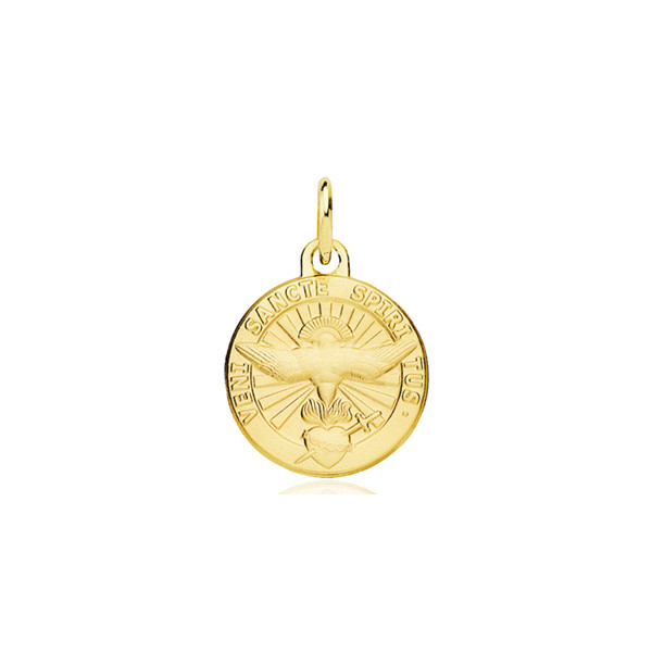 Médaille or 18 carats "Veni Sancte Spiritus"