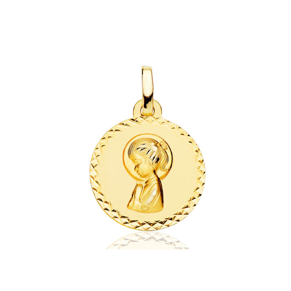 Pendentif "vierge" en or jaune 18 carats