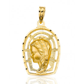 Pendentif "vierge" en or jaune 18 carats