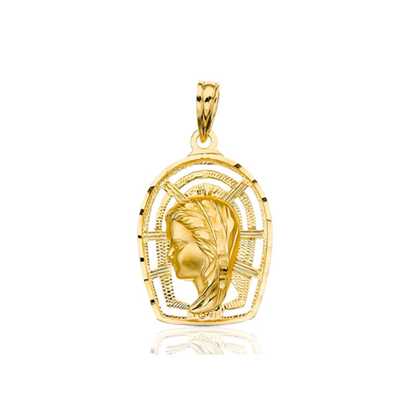 Pendentif "vierge" en or jaune 18 carats