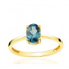 Bague or jaune 18 carats et topaze blue London