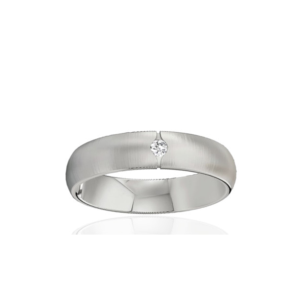 Alliance en platine et diamant 0,030 carat