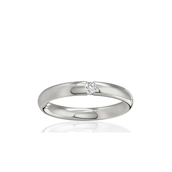 Alliance en platine et diamant 0,050 carat