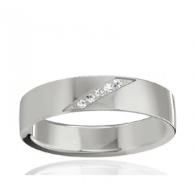 Alliance en platine et diamant 0,025 carat