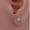 Boucle d'oreille or blanc 18 carats boule 5 mm pour homme